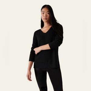 Athleta Merino Blend Hanover Oversized V Neck Sweater